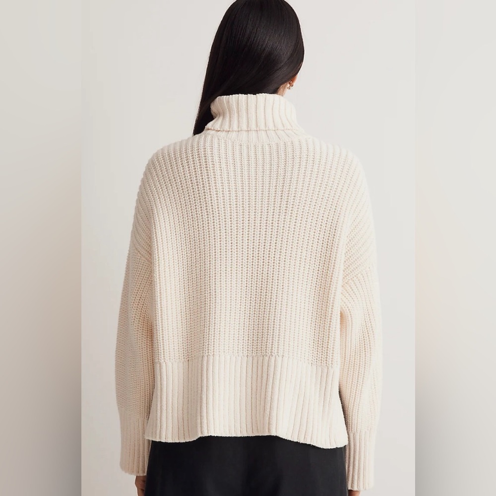 New Madewell Wide Rib Turtleneck Sweater - Picture 3 of 6